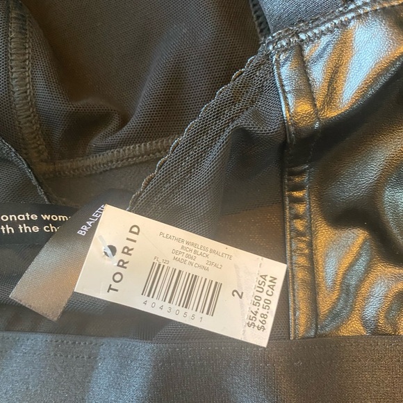 Torrid Pleather wireless rich black bralette - Picture 9 of 10